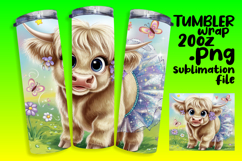 FRESH 20oz Tumbler Wrap for Personalization , Cute Cow Product Image 1