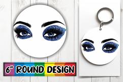 Sweet Sublimation Circle Keychain, Woman Eyes Product Image 1