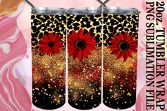 Glitter Flower &amp; Leopard Tumbler Wrap - Sparkle Magic Product Image 1