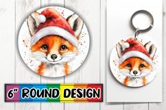 Stylish Round Design Keychain Artwork , Holiday Animals Product Image 1
