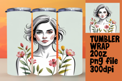 MODERN 20oz Sublimation Design , Beauty Woman Product Image 1