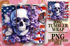 Dreamy Reflections 20oz tumbler wrap, Skull USA Product Image 1