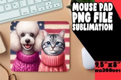 Playful MOUSE PAD Design Magic, Dog and cat Product Image 1