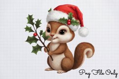 Woodland Christmas Watercolor Clipart PNG Product Image 1