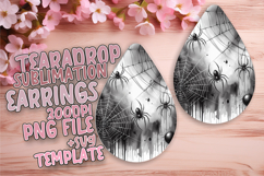 Unique Teardrop Earrings Design PNG , Halloween Product Image 1