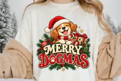 Merry Dogmas Christmas Illustration, Cute Festive Puppy Product Image 1