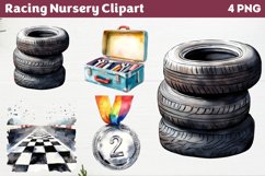Racing Nursery Clipart PNG Product Image 1