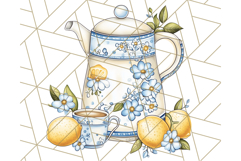 Mediterranean Cottagecore Kitchen PNG Clipart with Lemons Product Image 3