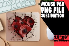 Vibrant Blossom 3D Heart Mousepad Product Image 1