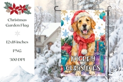 Watercolor Christmas Dog Garden Flag, Christmas Garden Flag Product Image 1