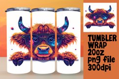 Peekaboo Cow Tumbler Wrap - Farm Animal Sublimation Product Image 1