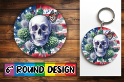 Radiant Keychain Circle Style, Skull USA Product Image 1