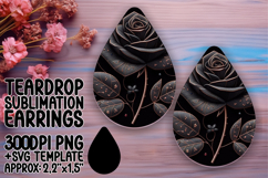 Cute Teardrop Earrings Design Template , 3D Flower Product Image 1