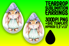 Stylish Teardrop Design PNG for Creative Use , Cute Bunny Product Image 1