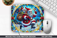 Santa Mouse Pad Sublimation, Christmas Mouse Pad PNG Design Product Image 1