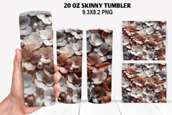 3D Flower Skinny Tumbler 20oz Wrap Design,Flowers Tumble PNG Product Image 1