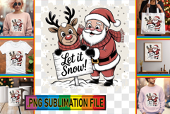 Playful TSHIRT Gift Ideas PNG, Funny Santa Product Image 1