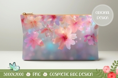 Spring Flowers Cosmetic Bag, Floral Bag Template Product Image 1