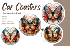 Butterfly Car Coasters Sublimation Accessories Keychain_68 Product Image 1