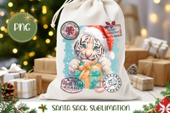 Christmas Tiger Santa Sack Design, Winter Tiger Gift Bag Product Image 1