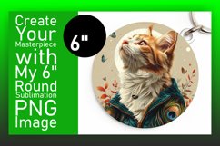 Kitty Craze Sublimation Circle Design Keychain Product Image 1