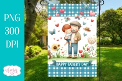 Happy father's day garden flag sublimation PNG grandfather Product Image 1