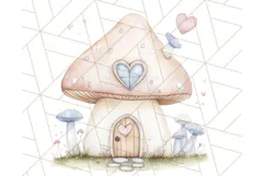 Pastel Blue Fairy Garden Clipart, Enchanted Cottagecore Png Product Image 4