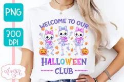 Cute Halloween PNG for sublimation | Cute skeletons design Product Image 1