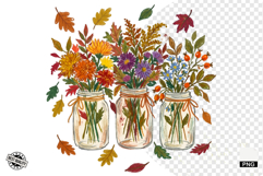 Autumn Mason Jars Clipart Product Image 1