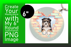Creative Keychain Circle PNG Artwork , Cute Dog Product Image 1