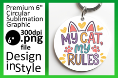 Trendy Keychain Round Design Artwork , Cat Quote Product Image 1