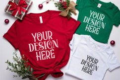 Christmas Family Matching Flat Lay T-Shirt Mockups Product Image 1