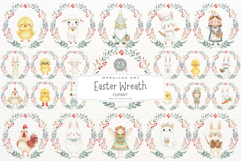 Easter Wreath Characters Clipart Product Image 1