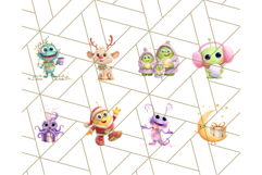 Alien Christmas Clipart, Cute Outer Space Holiday PNG Product Image 4