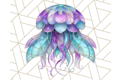 Stained Glass Sea Creatures PNG Clipart, Ocean Fantasy Product Image 4