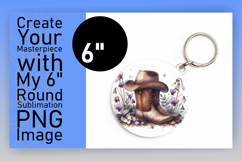 Artful Round Design Keychain Template , Western Product Image 1