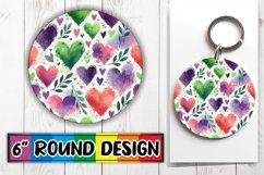Cheerful Coaster Round Design PNG, Heart Product Image 1
