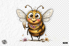 Summer Whimsical Bees PNG Clipart Product Image 1