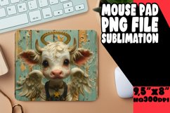Funny Cow Mouse Pad Cute Design PNG Product Image 1