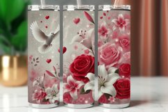 Valentine Tumbler Wrap 20 oz - roses with dove Product Image 1