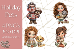 Matching Christmas Sweaters Clipart PNG, Pet Owners Clip Art Product Image 1