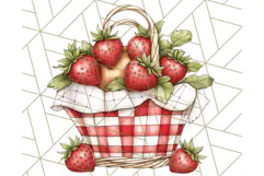 Cottagecore Strawberry Kitchen PNG Clipart, Retro Fruit Png Product Image 4