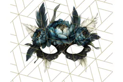 Vintage Garden Masquerade Floral Eye Mask PNG Clipart Product Image 4
