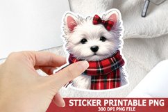 Christmas Dog Sticker| Christmas Sticker PNG Design Product Image 1