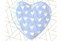 Pastel Puffy Patterned Hearts Clipart PNG, 3D Look Heart Png Product Image 4