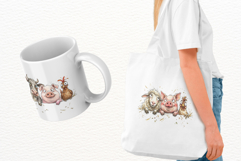 Whimsical Peeking Farm Animals Clipart Product Image 3