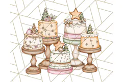 Christmas Sweet Shoppe Clipart PNG, Pastel Bakery Art Product Image 4