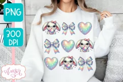 Cute Easter sublimation PNG, Coquette bunny PNG design Product Image 4