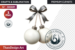 Christmas Baubles Clipart, Festive Holiday Ornaments PNG Product Image 1