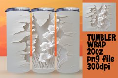 Floral 3D Hole Tumbler Wrap - 20oz Sublimation Pattern Product Image 1